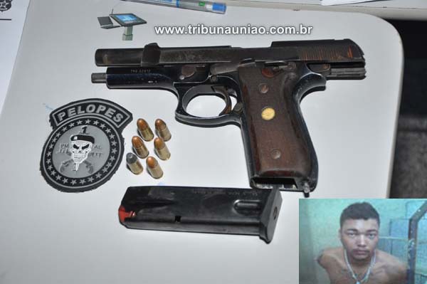 PELOPES prende 'K2' na periferia de União por porte ilegal de pistola 9mm de uso exclusivo das Forças Armadas