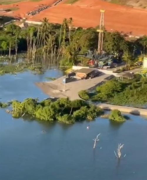 Água da Lagoa Mundaú é coletada após rompimento da mina 18