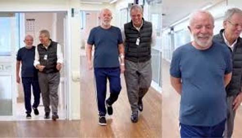 Lula publica vídeo caminhando no hospital: 