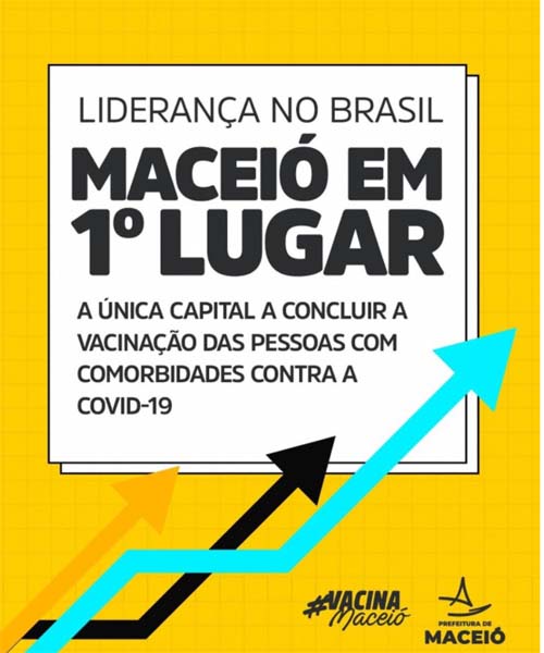 Maceió se torna a primeira capital do Brasil a concluir a vacinação de pessoas com comorbidades