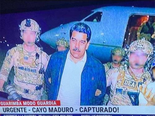 Políticos brasileiros compartilham suposta foto de prisão de Maduro nas redes sociais
