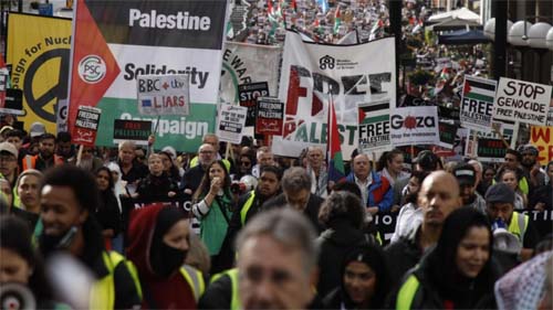 Cerca de 100 mil pessoas pedem em Londres 'o fim da guerra em Gaza'