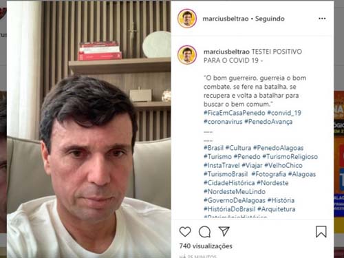 Prefeito de Penedo, Marcius Beltrão, testa positivo para Covid-19