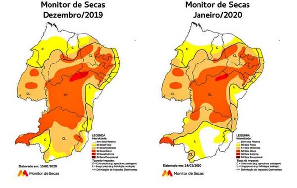 Monitor de Secas aponta avanço da seca em Alagoas em janeiro