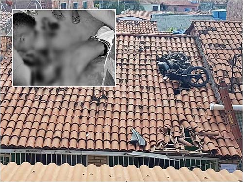 Motocicleta vai parar em cima do telhado de casa após acidente em Maragogi