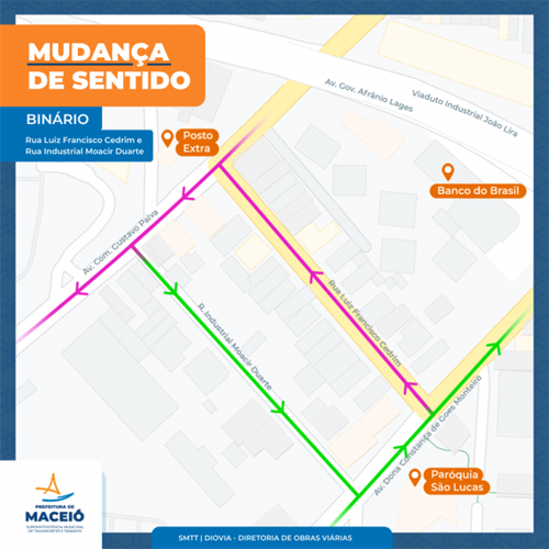 SMTT altera sentido de ruas no bairro de Mangabeiras a partir deste sábado