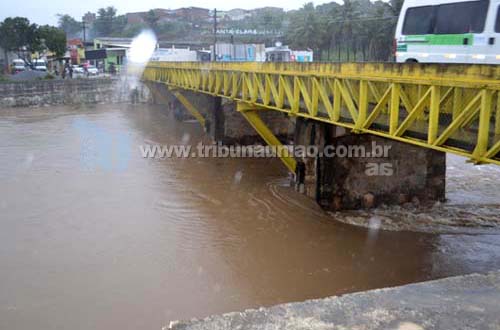 Rio Mundaú recebe muita água desde sexta feira (03) mas não transbordou