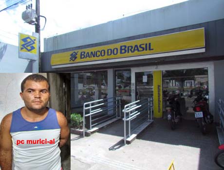 Banco do Brasil de Murici é invadido e PC e PM prendem invasor na madrugada desta sexta feira