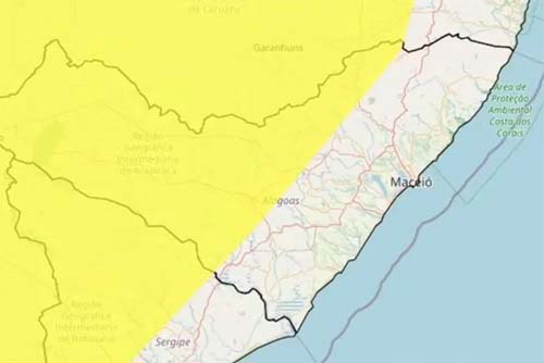 Alerta de Ventos Fortes Ronda Vários Municípios de Alagoas Até Sexta à Noite
