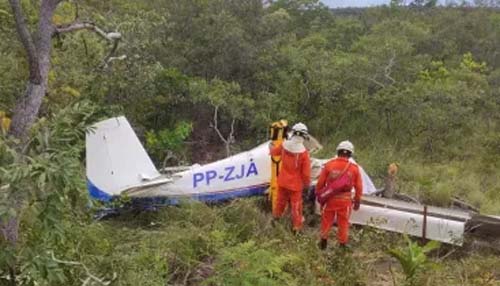 Três pessoas morrem após avião cair em área de vegetação na Bahia