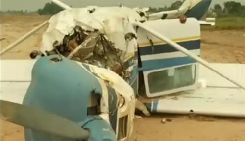 Avião de pequeno porte cai no Pantanal de MS e deixa 4 feridos