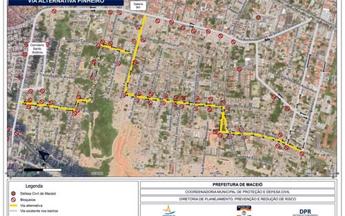Prefeitura de Maceió fecha ruas de bairros afundados na segunda; veja!