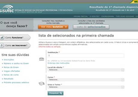 Prazo para aprovados no Sisutec fazer a matrícula termina nesta sexta