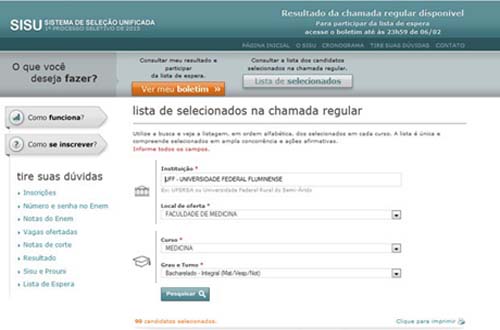 MEC divulga aprovados no Sisu 2015 - Veja Lista