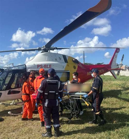Homem resgatado de colisão envolvendo caminhão em Joaquim Gomes por meio de operação aérea