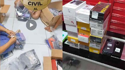 Polícia Civil apreende 200 celulares em loja de União dos Palmares durante a Operação Celular Seguro