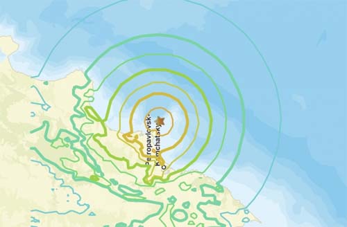 Terremoto de Grande Intensidade Sacode a Costa Oriental da Rússia no Oceano Pacífico