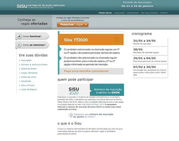 Ufal oferta 5.373 vagas para os seus 108 cursos no Sisu 2020