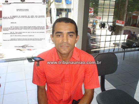 Prefeito de União Dr. Carlos Alberto Baia nomeia Adelino Angelo Secretário de Educação do Município