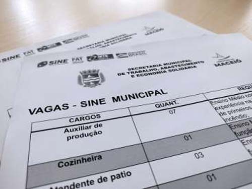 Sine Maceió disponibiliza 300 vagas de emprego nesta segunda-feira (22)