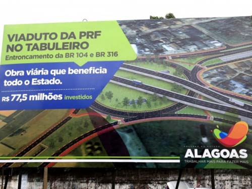 Governo de AL omite investimento de R$ 77 mi da União em obras do viaduto da PRF