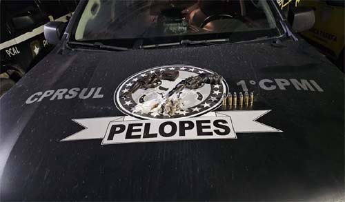 Pelopes da 1a. da PM prende acusado de 4 homicidfios em São Miguel dos Campos